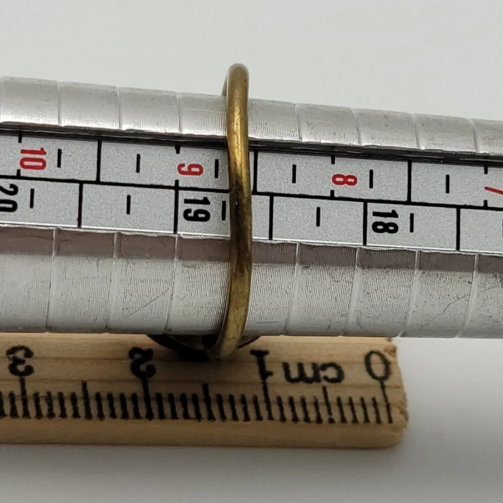 Vintage Antique Brass White Freshwater Pearl Inlay Adjustable Ring OS - Picture 9 of 11